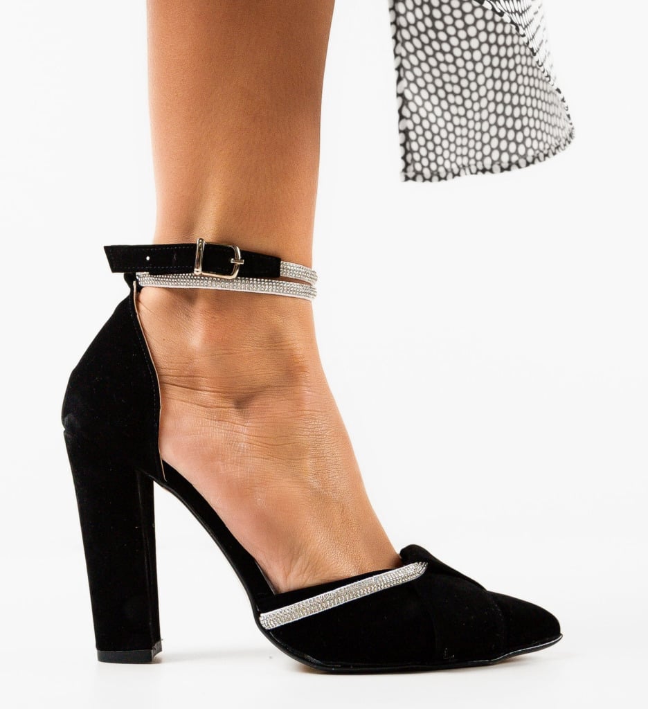Pantofi dama Kennedy Negri cu Toc Eleganți - imagine 4