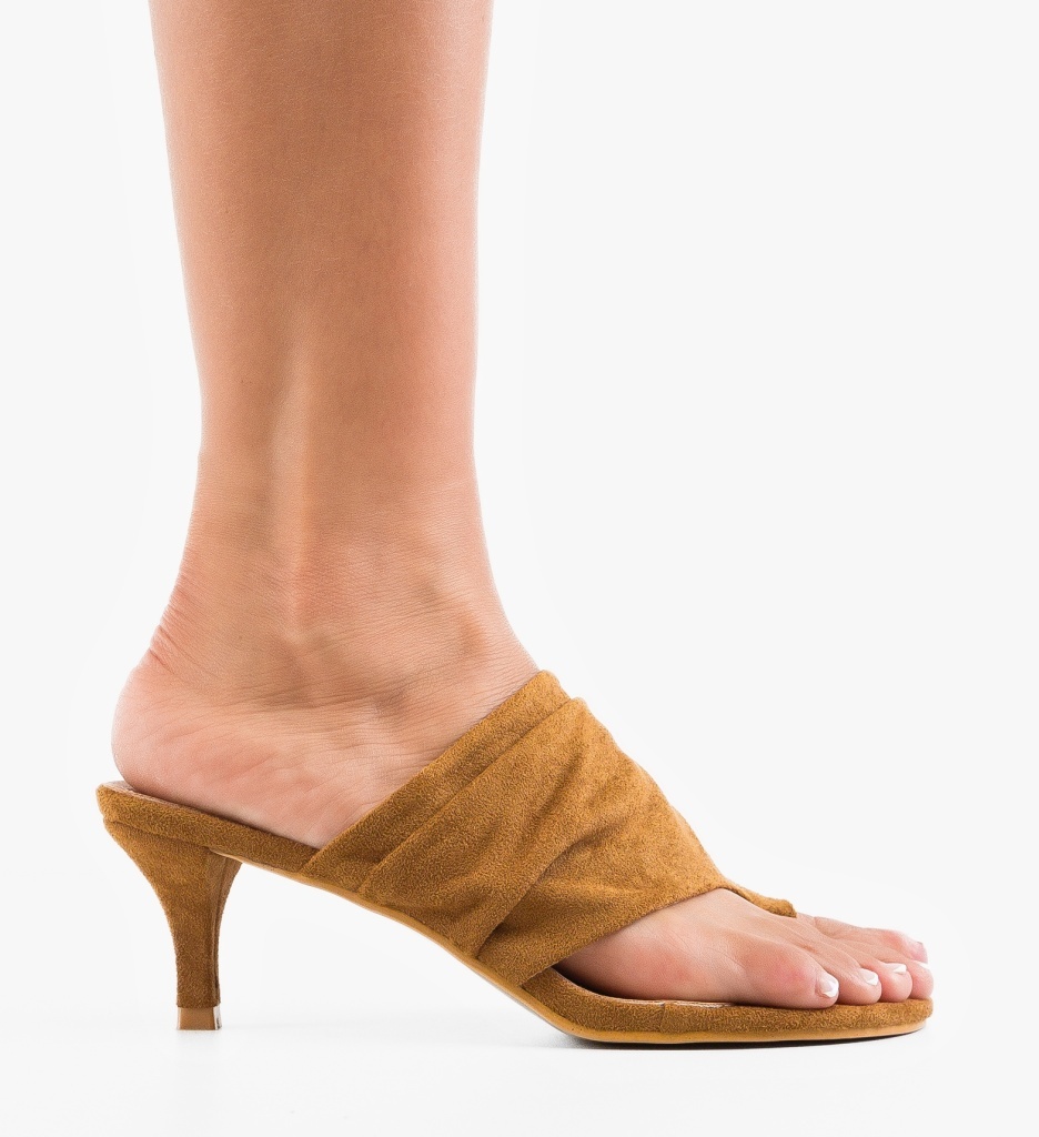 Saboti dama Herko Camel eleganți și confortabili - imagine 3