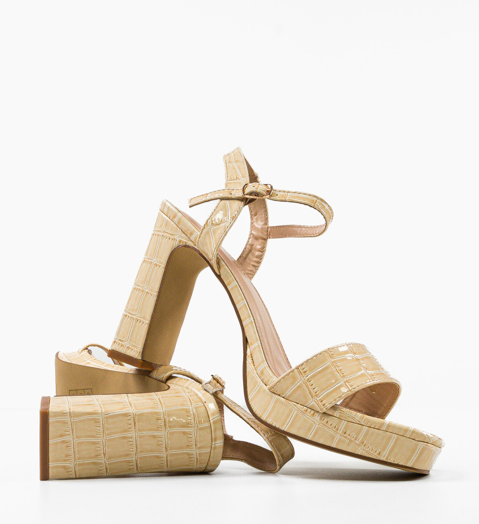 Sandale Toc Ayafy Bej | Design Elegant