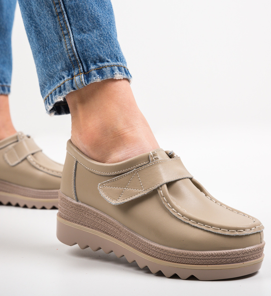 Pantofi Casual Straif Bej - Confort și Stil - imagine 3