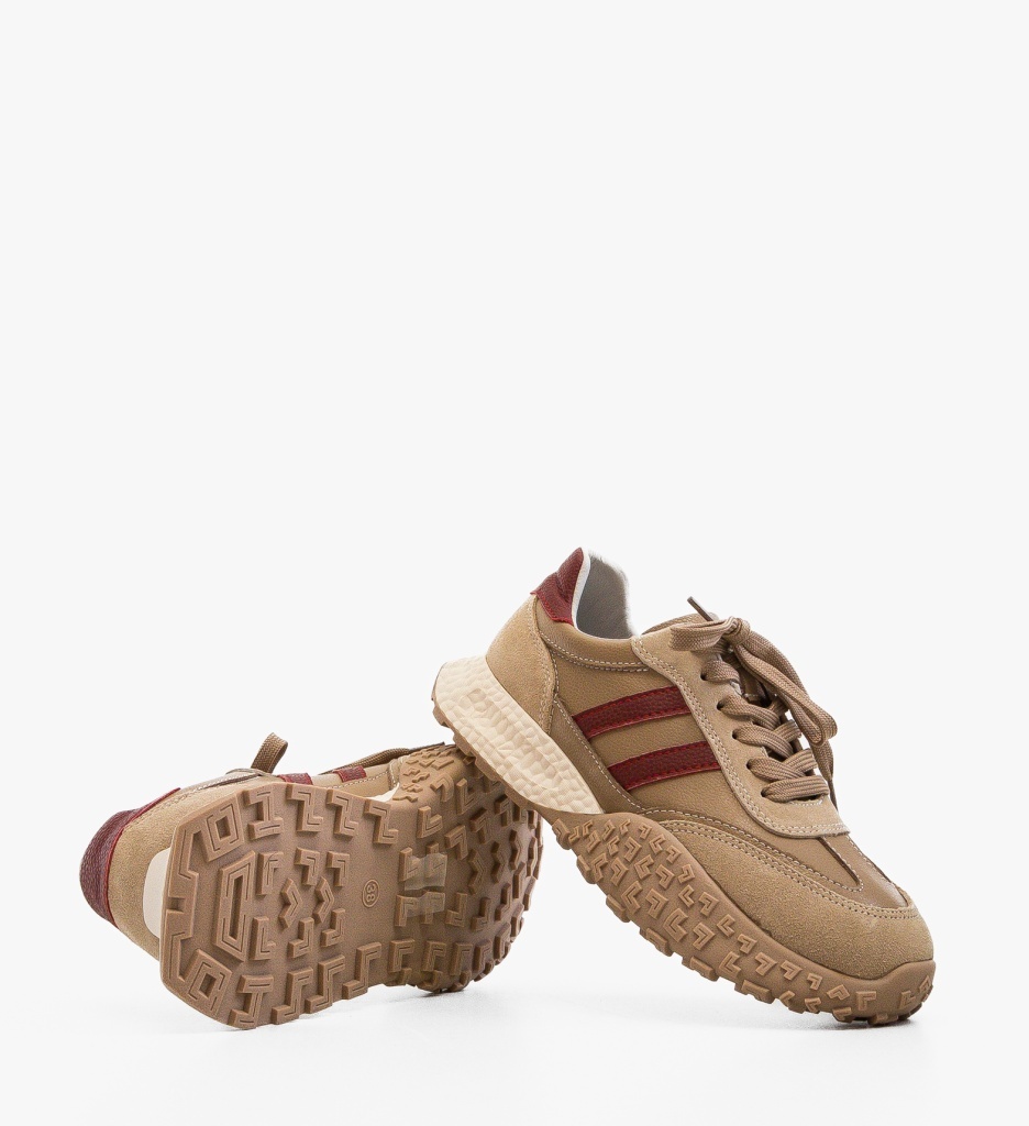 Sneakers Dama Forale Bej - Confort și Stil - imagine 16