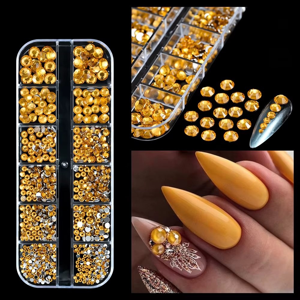 Strasuri Unghii Marquise Galben | Decoratiuni Nail Art