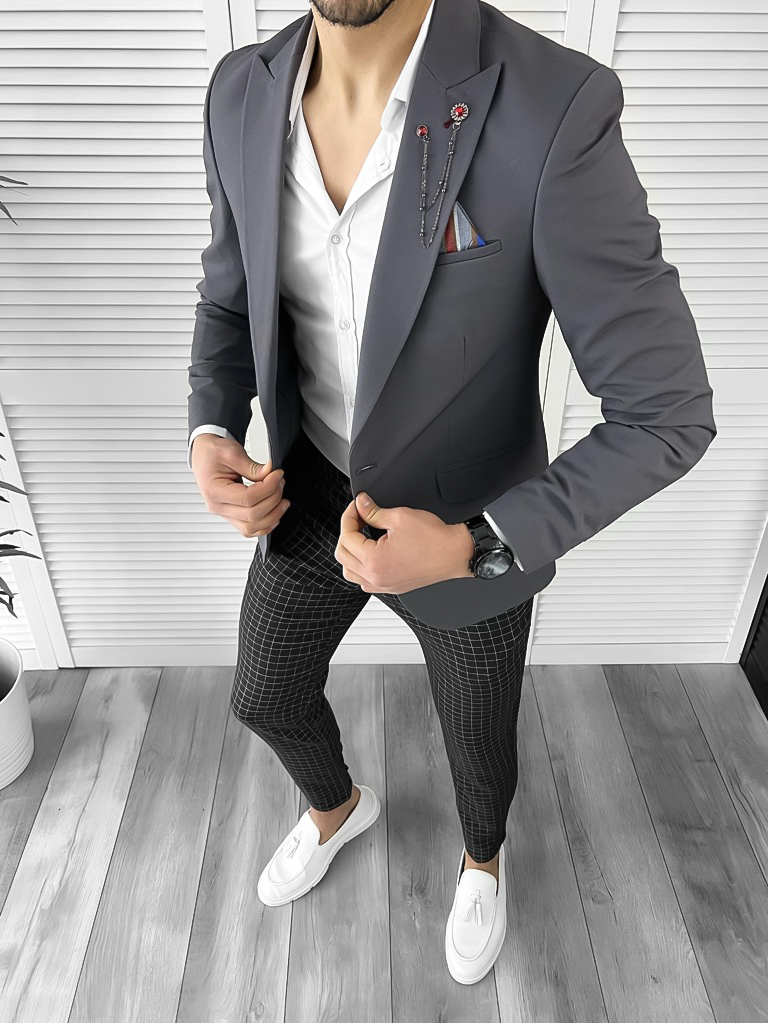 Sacou Barbati Gri Slim Fit - Elegant Versatil