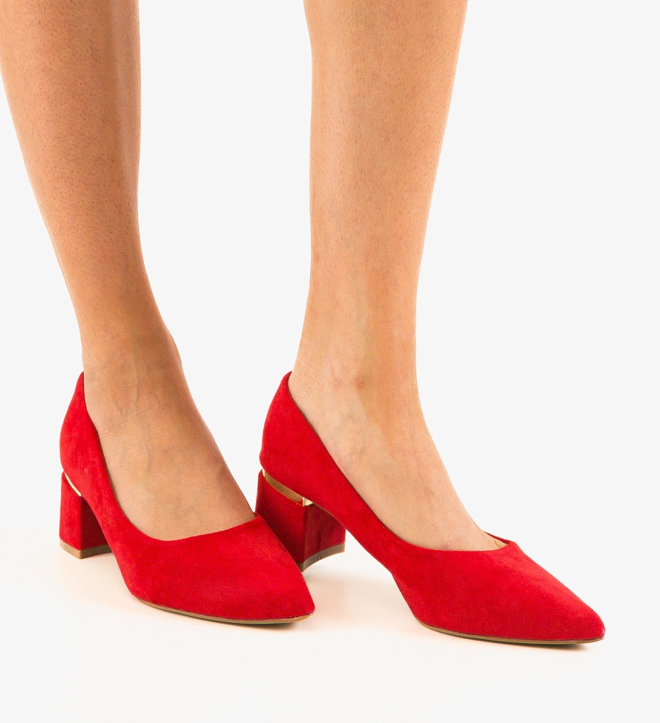 Pantofi Hazmelo Rosii cu Toc - Eleganță Asigurată
