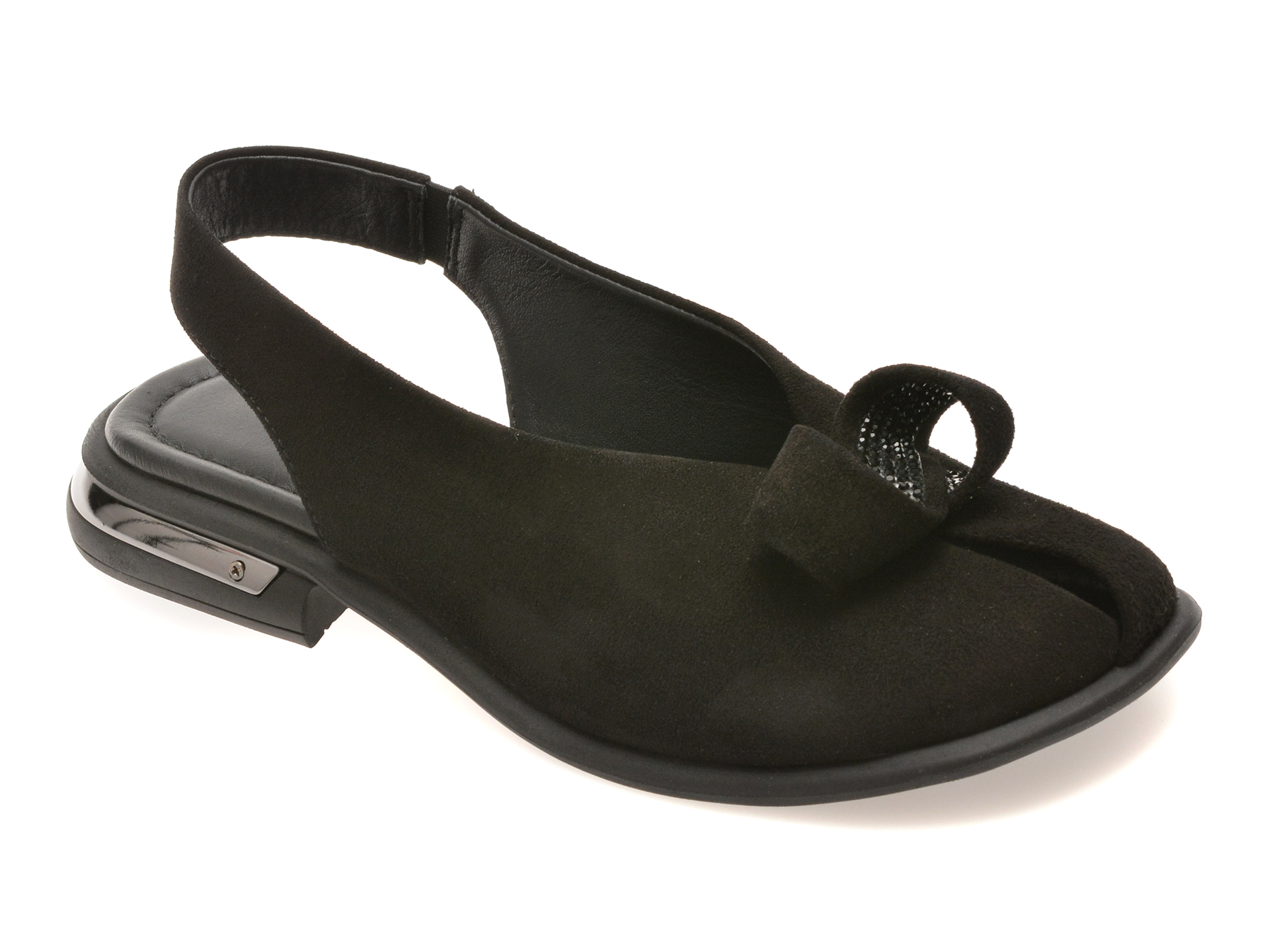 Sandale EPICA Negre Piele Întoarsă | Confort și Stil