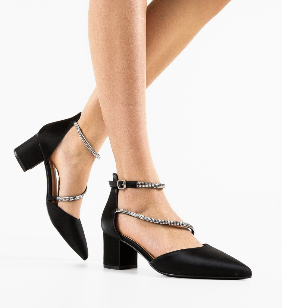 Pantofi Haari Negri Eleganți cu Toc - imagine 2