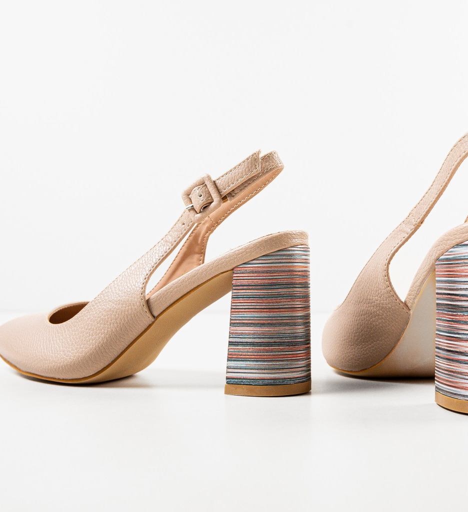 Soka Bej | Pantofi cu Toc Eleganți - imagine 7