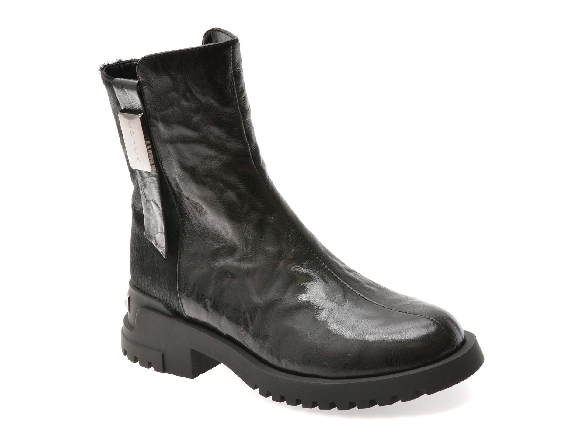 Ghete EPICA negre din piele naturală | Eleganță