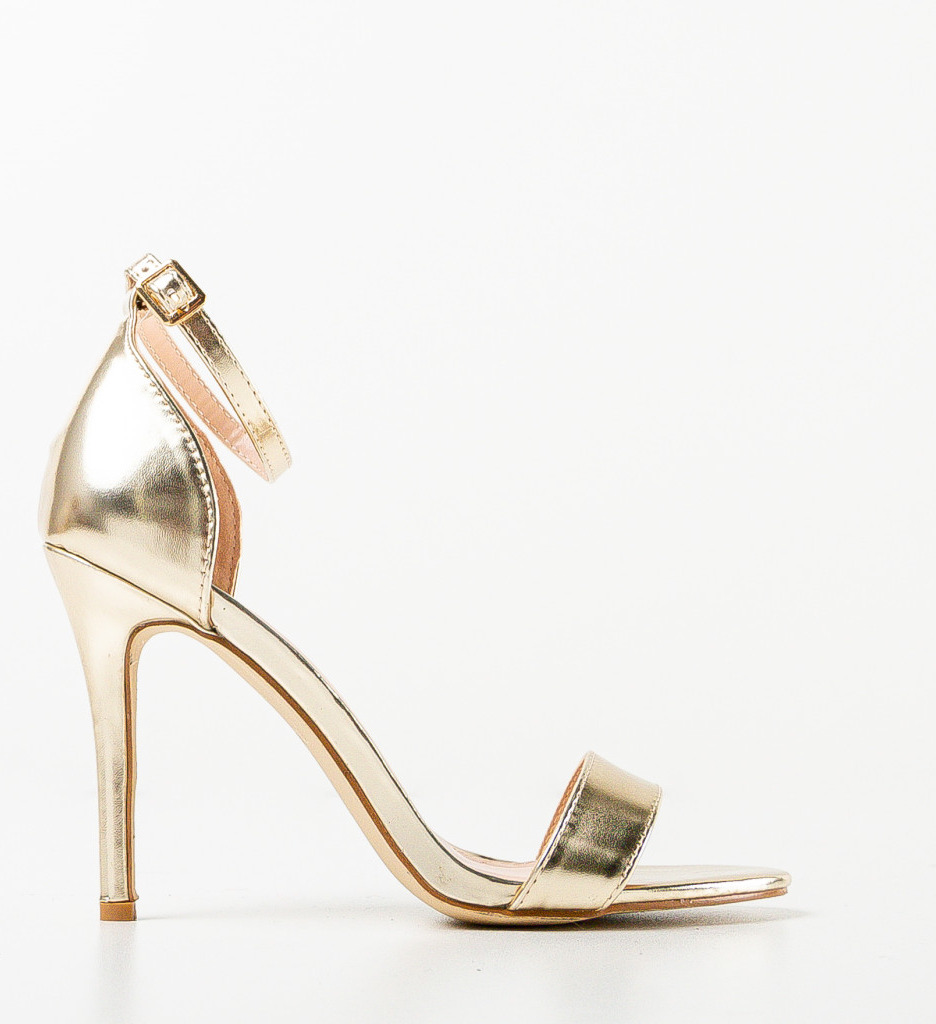 Sandale cu Toc Lione Aurii | Eleganta Remarcabila - imagine 5