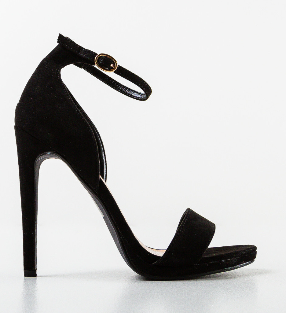 Sandale cu Toc Davies Negre | Design Modern - imagine 4