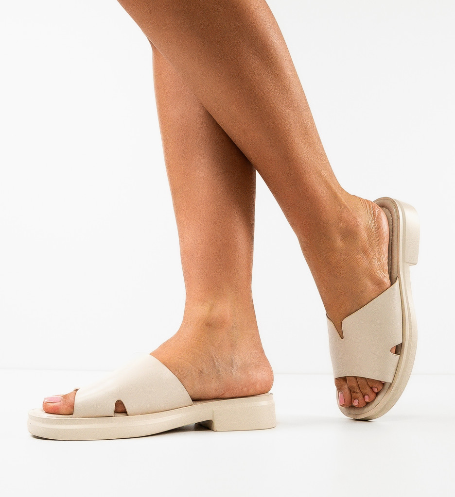 Papuci Dama Cali Bej - Confort și Eleganță - imagine 3