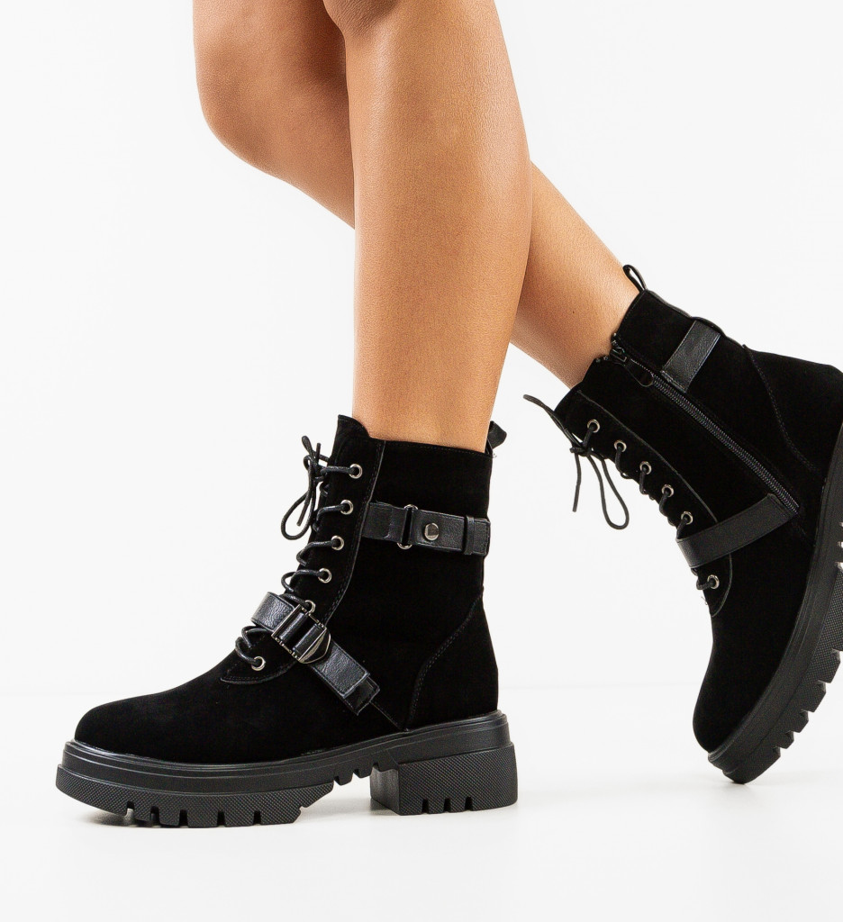Ghete Dama Choper Negre - Stil & Confort - imagine 3