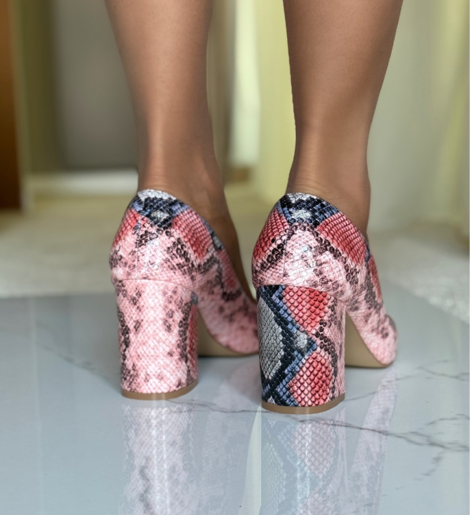 Pantofi cu Toc Codill Roz 2 - Stil Feminin - imagine 2