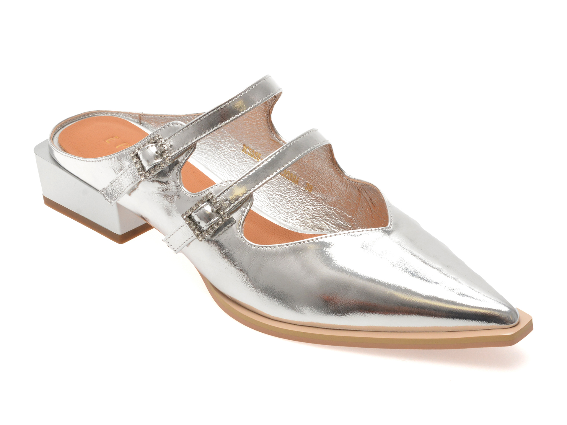 Papuci Epica Piele | Confort și Stil Argintiu