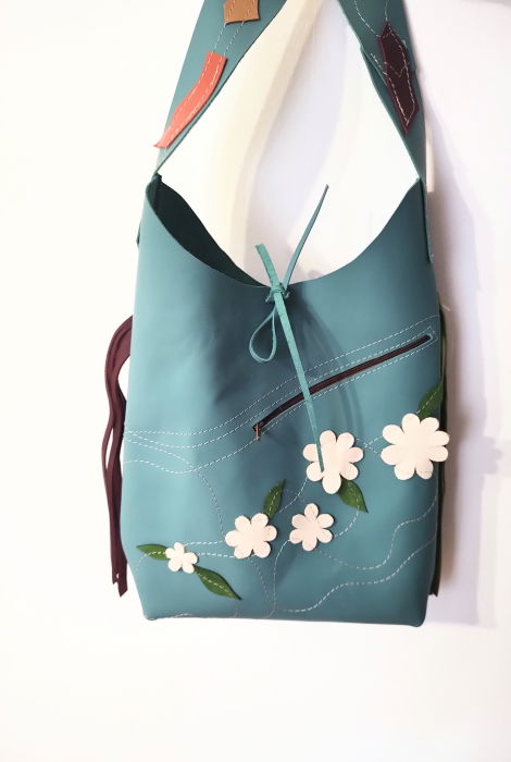 Geanta Sac Piele Naturala cu Margarete | Shopika