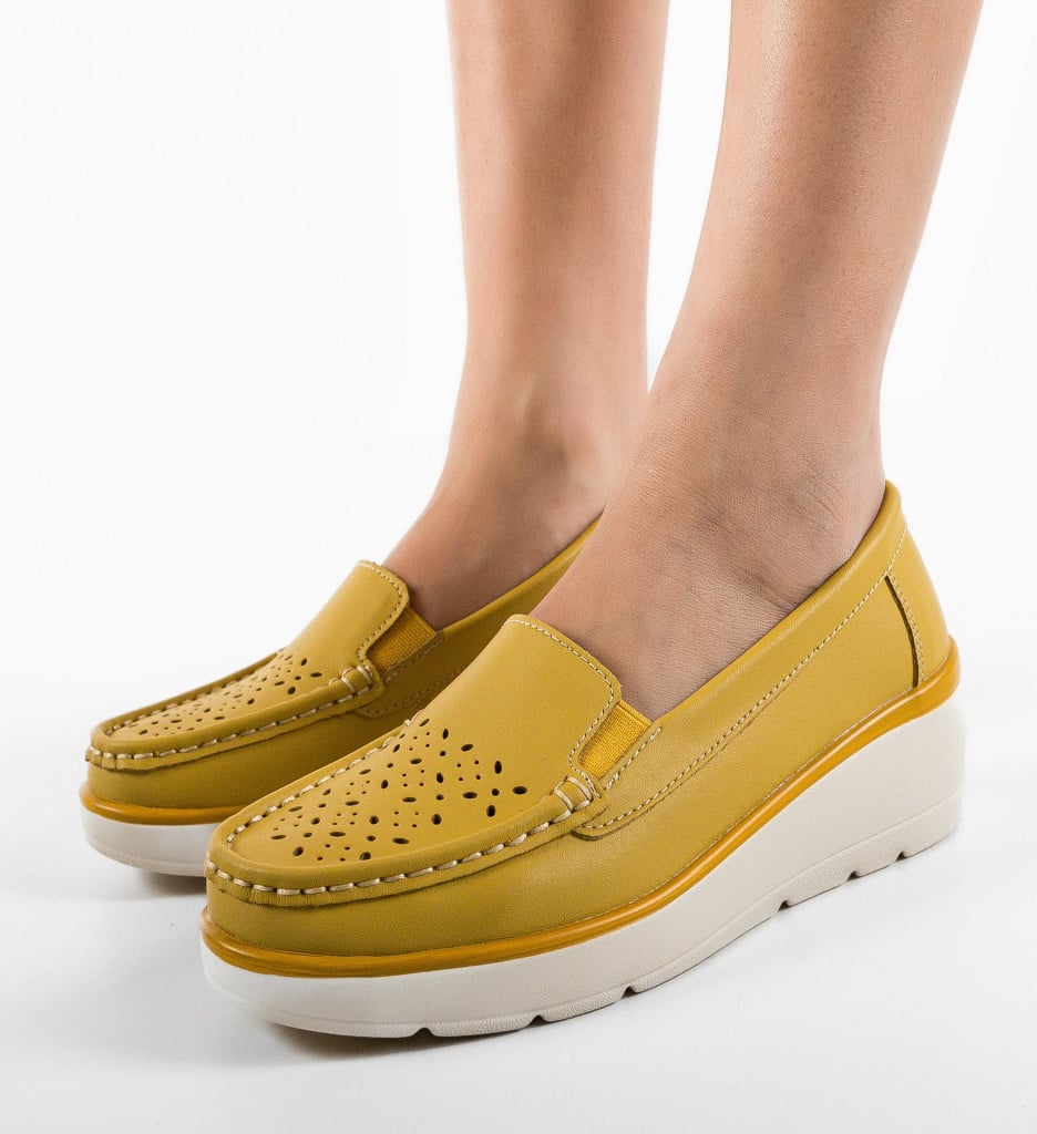 Pantofi Casual Atic Galbeni - Confort și Stil - imagine 8