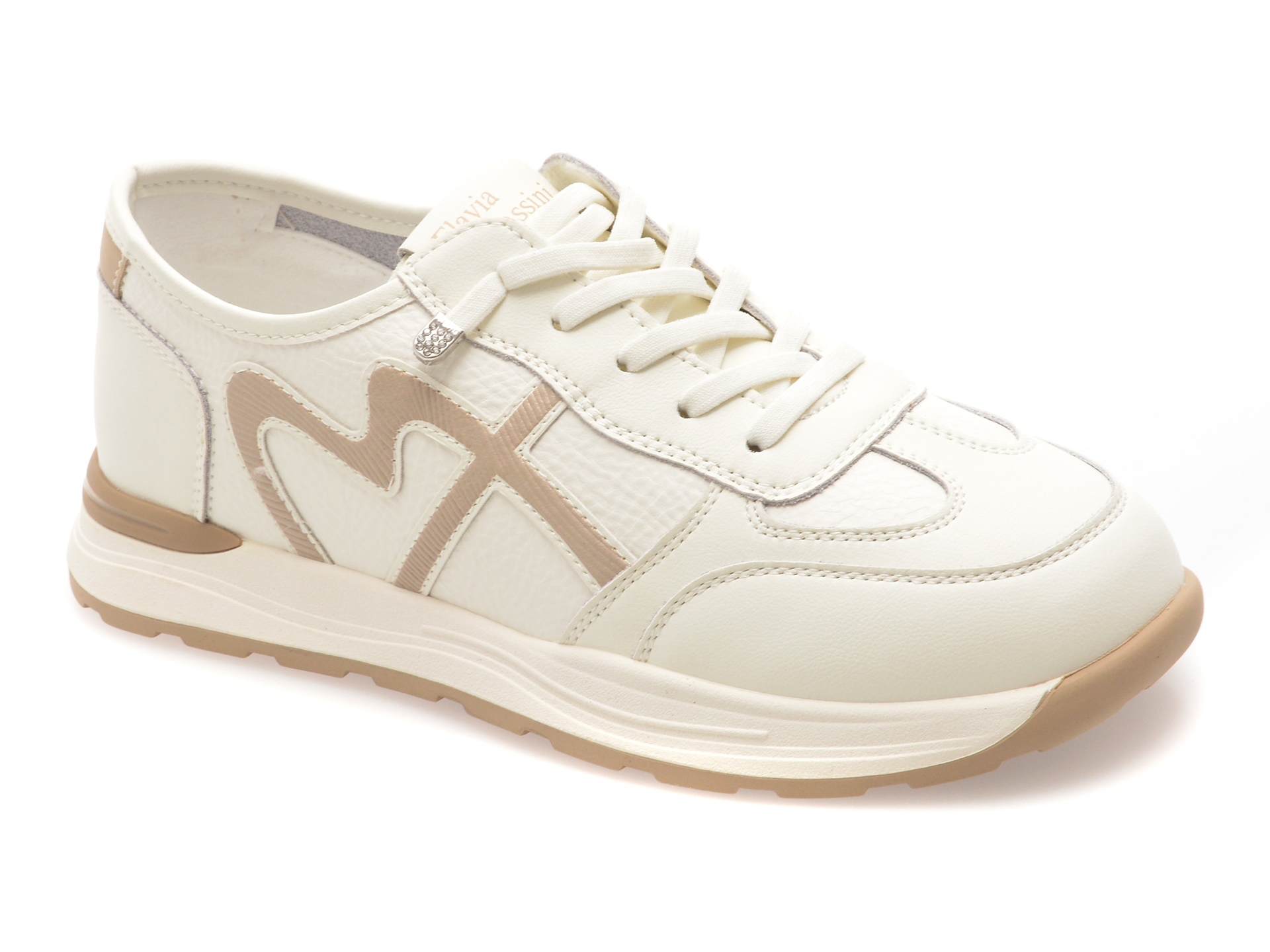 Pantofi sport FLAVIA PASSINI albi din piele naturală