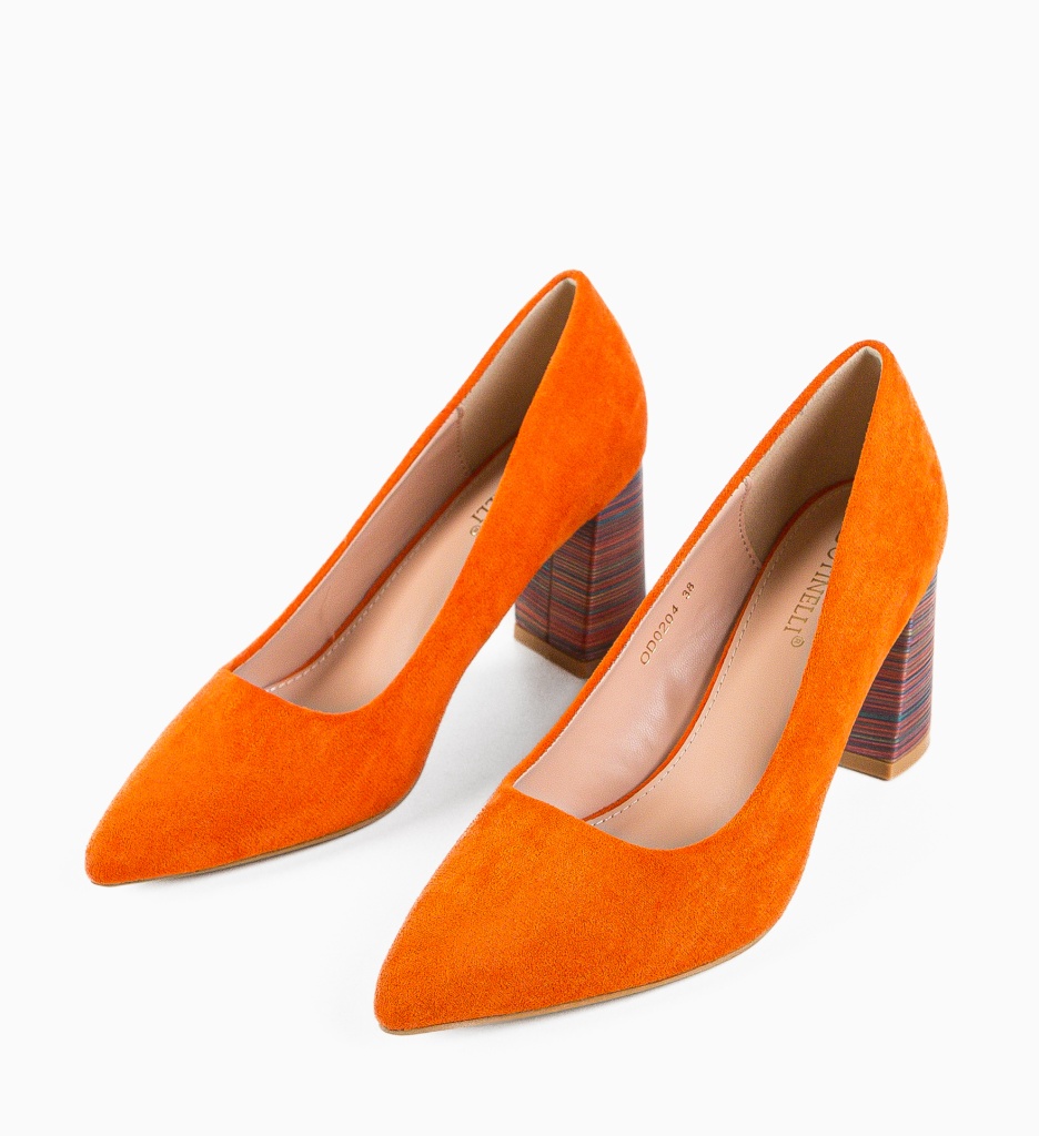 Pantofi cu Toc Ferne Portocalii - Eleganță - imagine 6