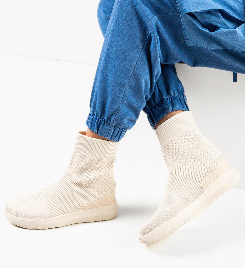 Sneakers Noor Bej Dama - Confort Urban - imagine 3