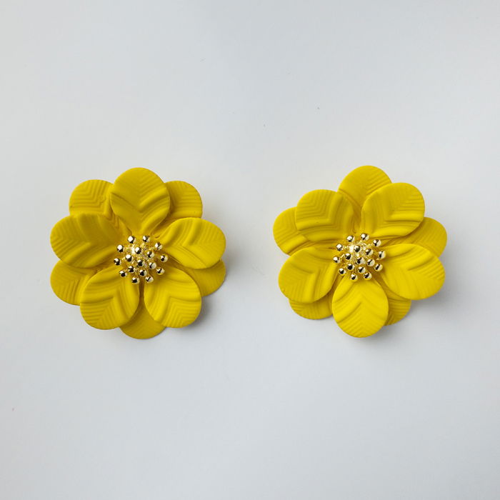 Cercei Floare Shopika Galbeni - Design Elegant