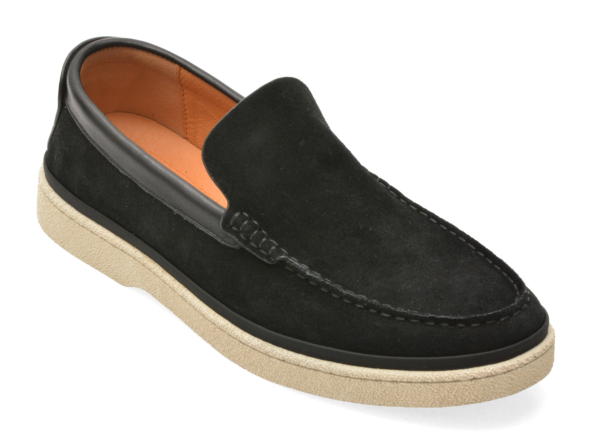 Mocasini OTTER Negri Piele Intoarsa Barbati