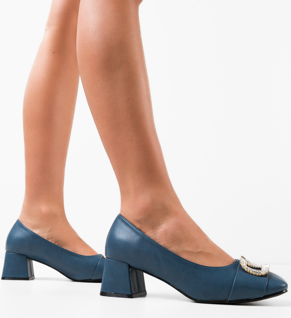 Pantofi Strickl Albastri - Eleganță și Stil - imagine 2