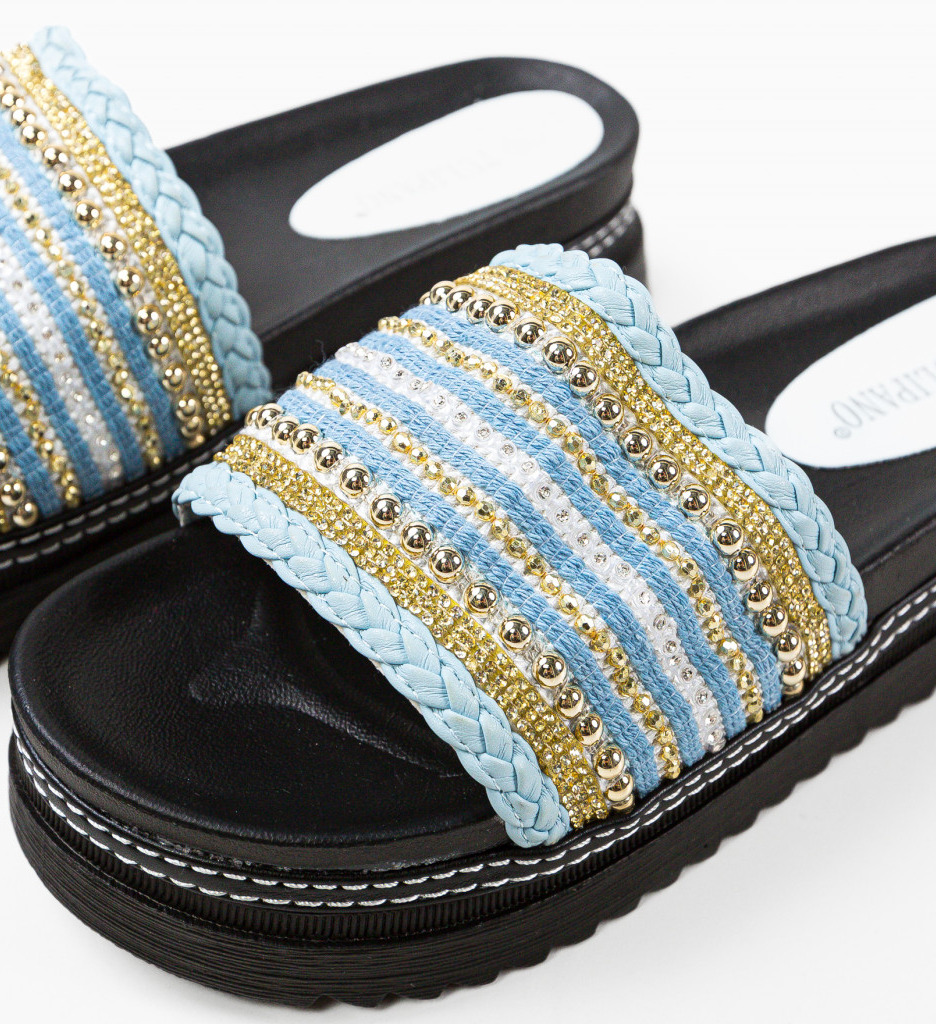 Papuci Dama Albastri Alojz | Confort si Eleganta
