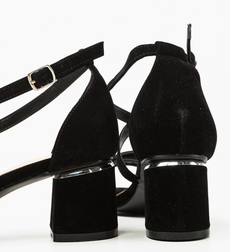Sandale Dama Manana | Toc Elegant Negru - imagine 7