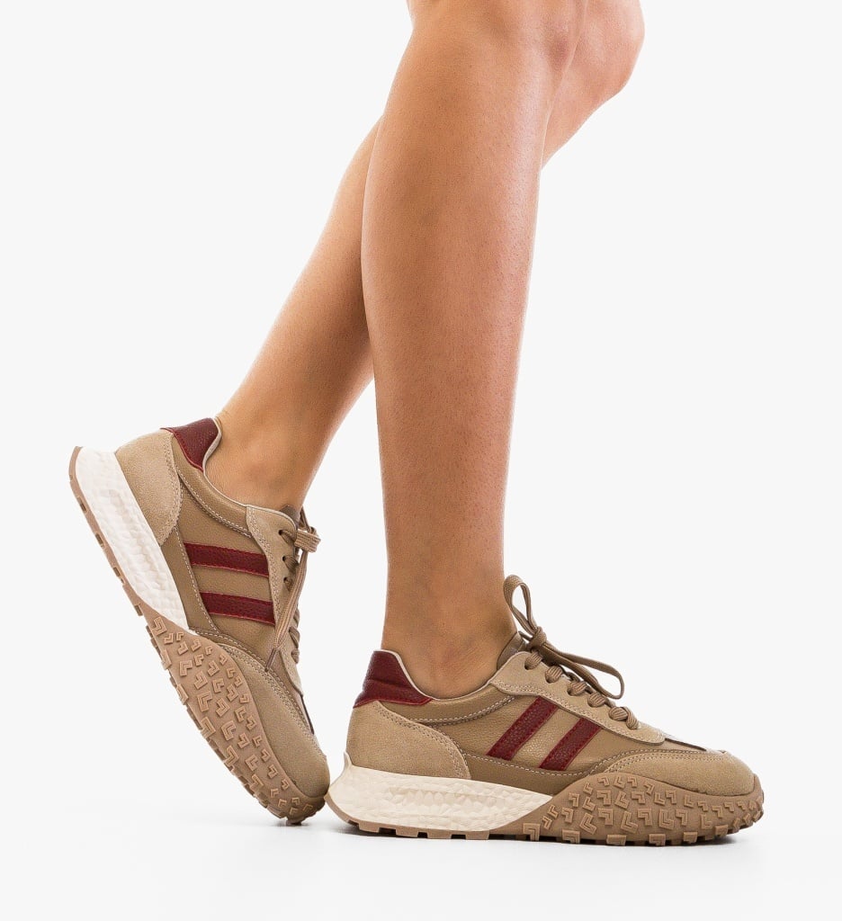 Sneakers Dama Forale Bej - Confort și Stil - imagine 17