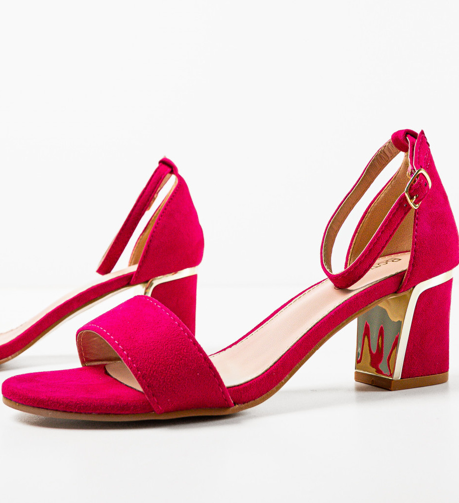 Sandale Ycono Fuchsia cu Toc Elegant - imagine 7