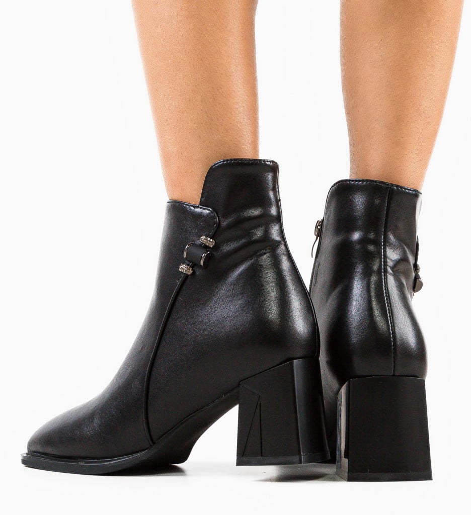 Botine Valbon Negre Depurtat | Confort și Eleganță