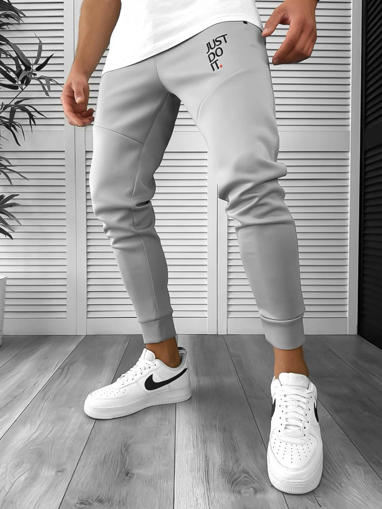 Pantaloni Trening Gri Conici | Stil și Confort