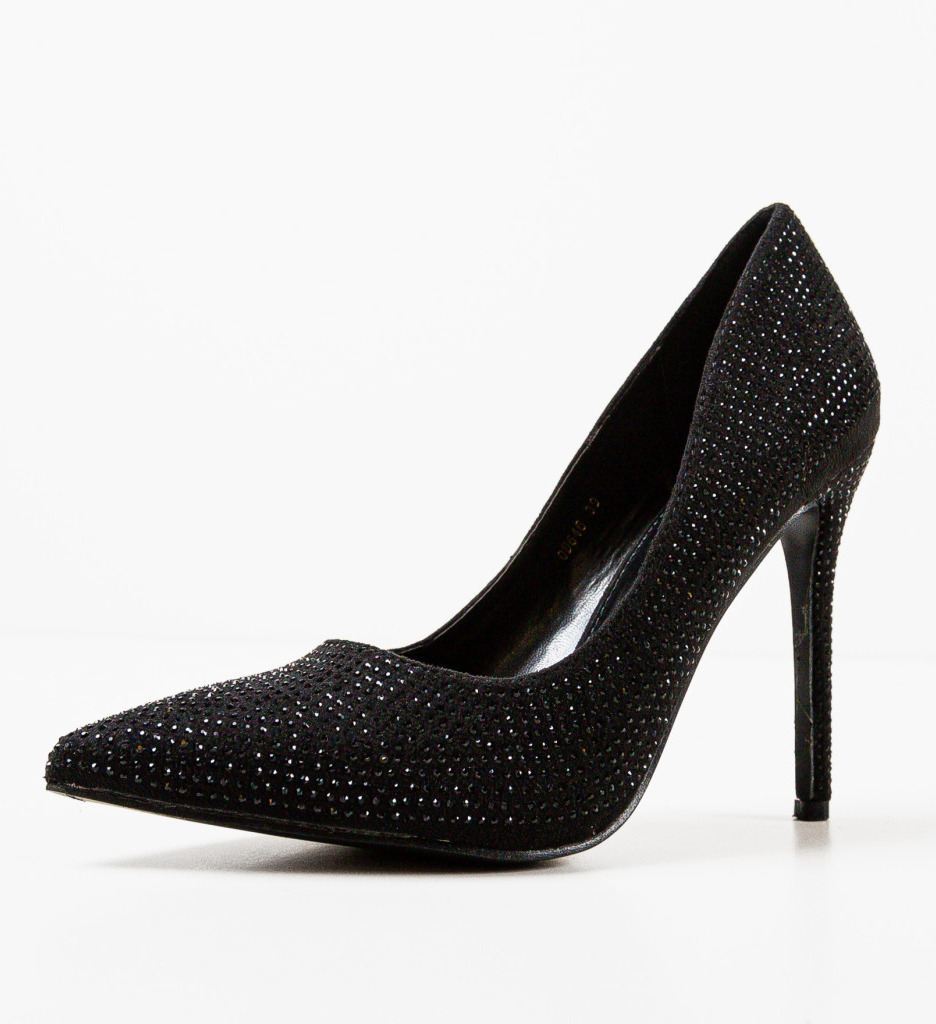 Pantofi Eleganti cu Toc Geanyt Negri - imagine 5