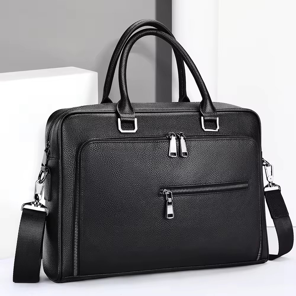 Servieta Barbati Eron GT3282 Piele Naturala Negru - imagine 4