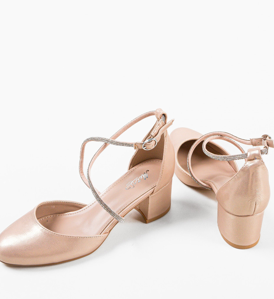 Pantofi Dama Plikam Aurii cu Toc Eleganți - imagine 7