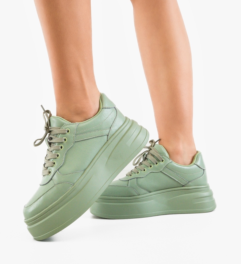 Sneakers Dama Momda Verzi - Confort și Stil Sport - imagine 8