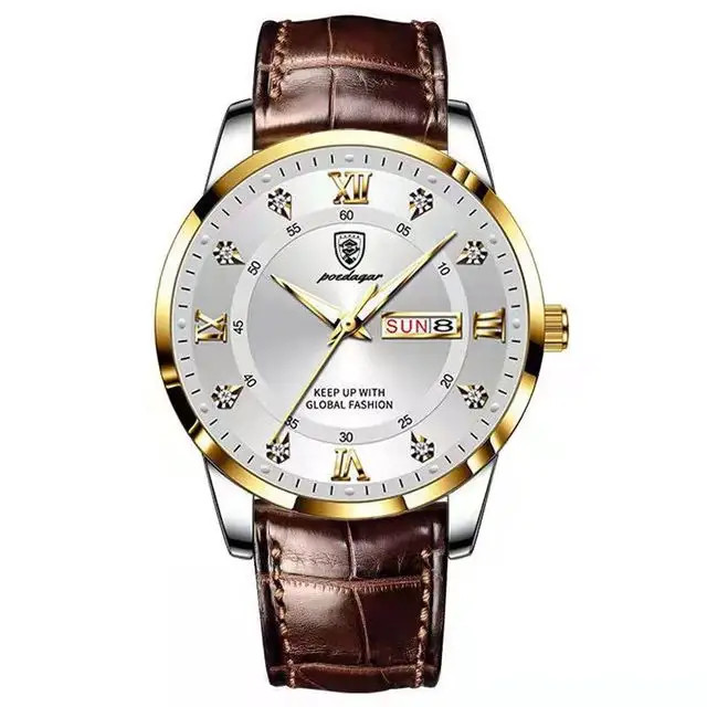 Ceas Barbatesc Poedagar CS1314 Auriu Piele