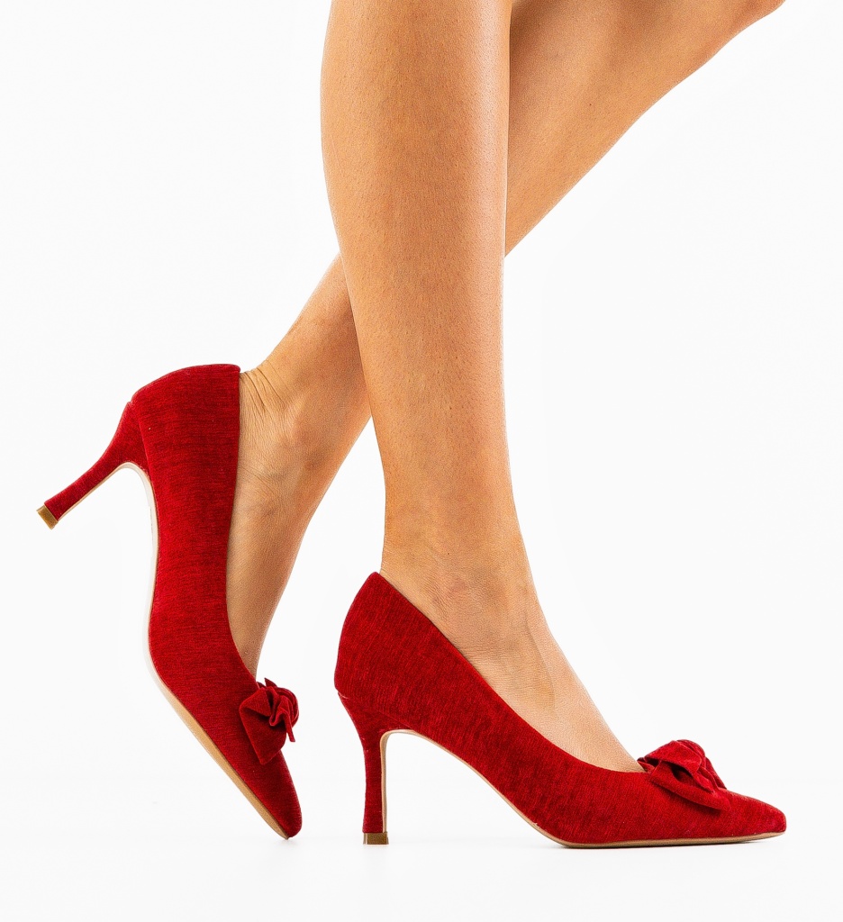 Pantofi cu Toc Rosii Vynel | Eleganță Asigurată - imagine 2