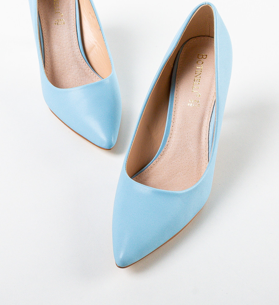 Pantofi Halek Albastri cu Toc Eleganți - imagine 6