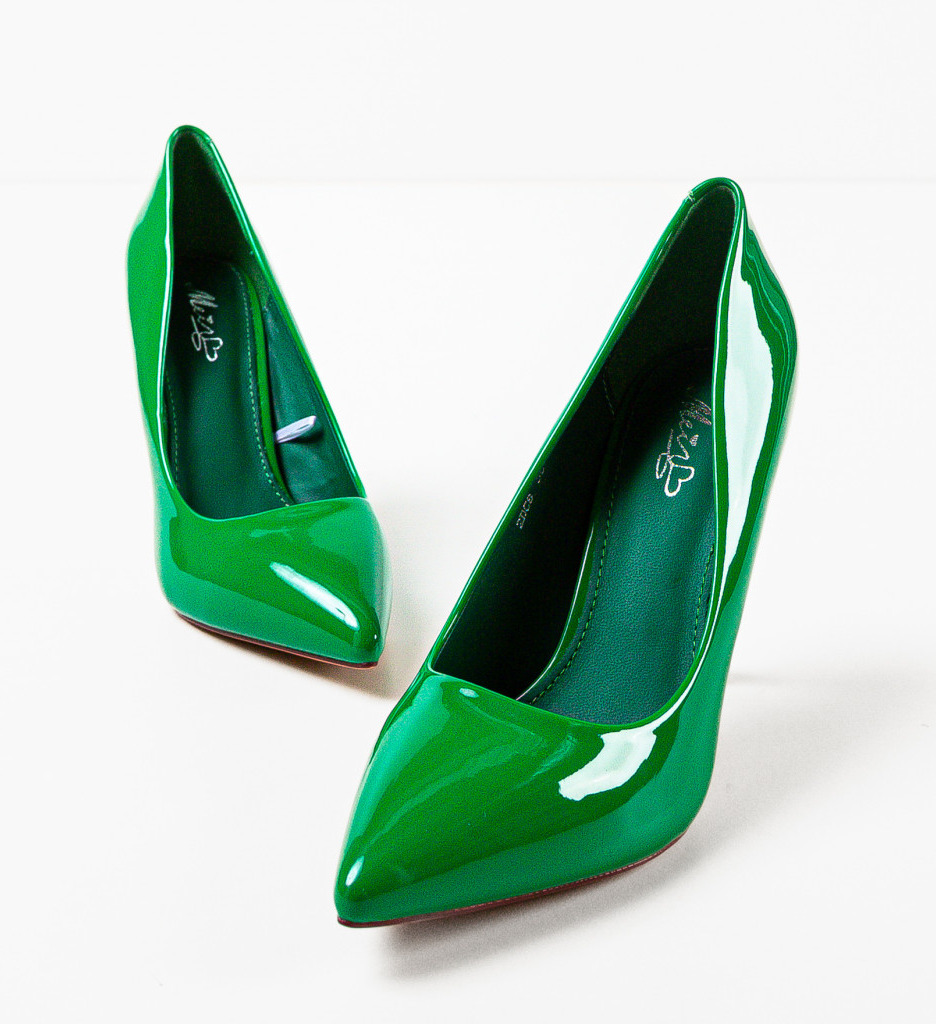 Pantofi Monserrat Verzi cu Toc Elegant - imagine 6
