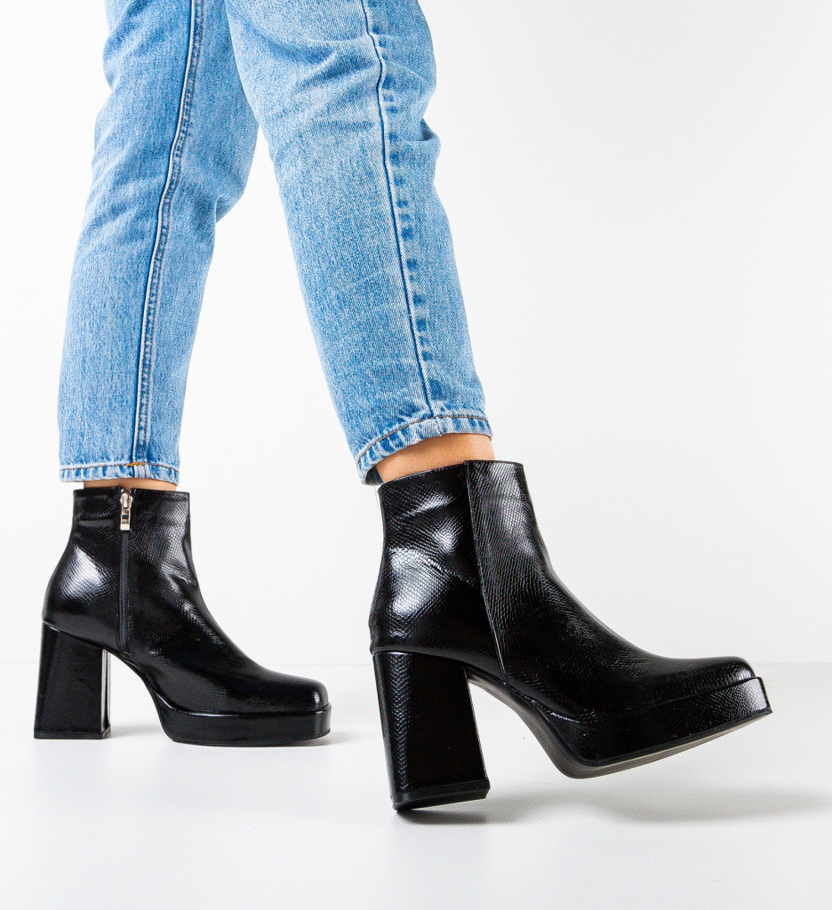 Botine Dama Eraz Negre - Eleganță și Confort - imagine 3