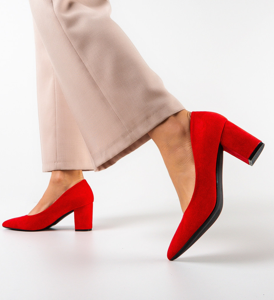 Pantofi dama Monty Rosii cu Toc - Eleganță Maximă - imagine 3