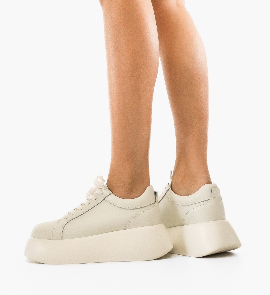 Sneakers Dama Silona Albi - Confort și Stil - imagine 2