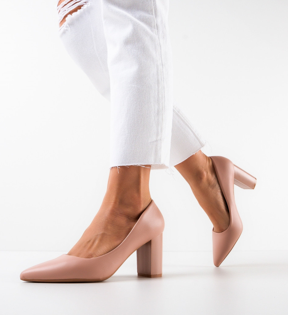 Pantofi Sierra Roz cu Toc Elegant