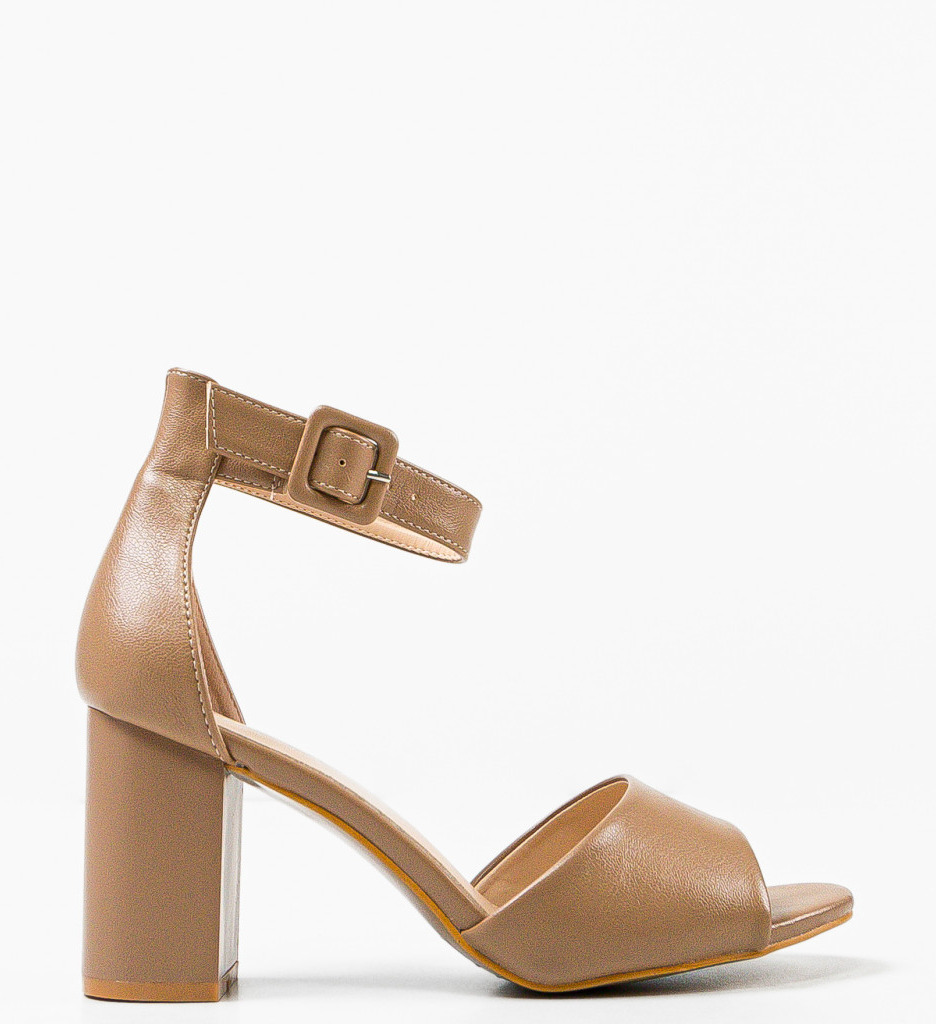 Sandale Dama Keltic Khaki cu Toc Elegant