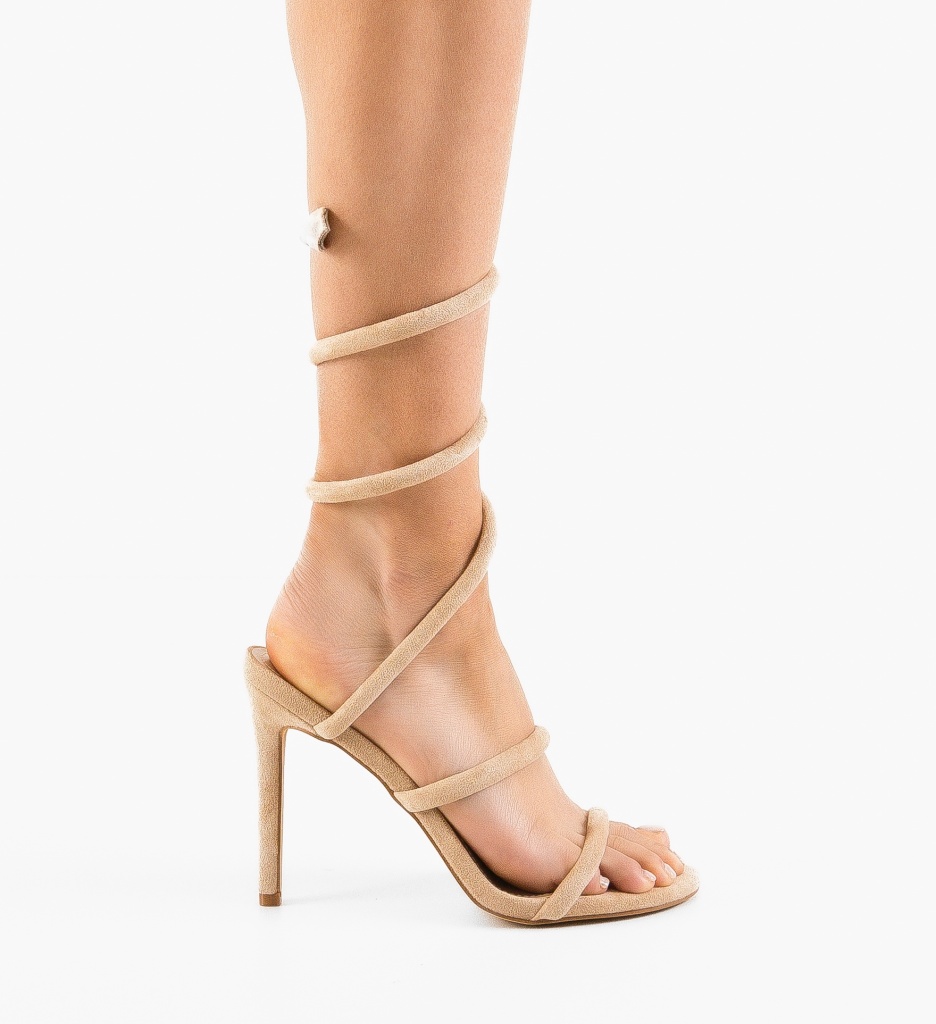 Sandale Dama Seamu Bej cu Toc Elegant - imagine 4