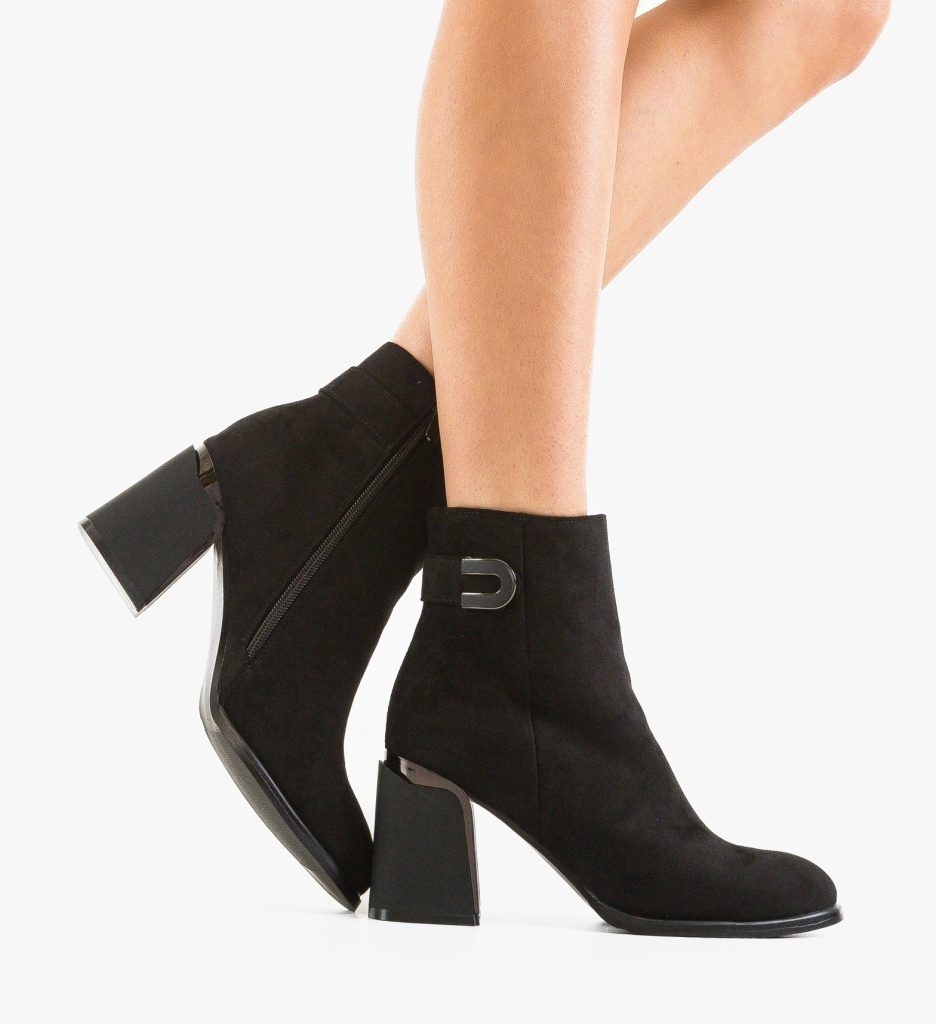 Botine Sammy Negre din Piele | Confort și Stil