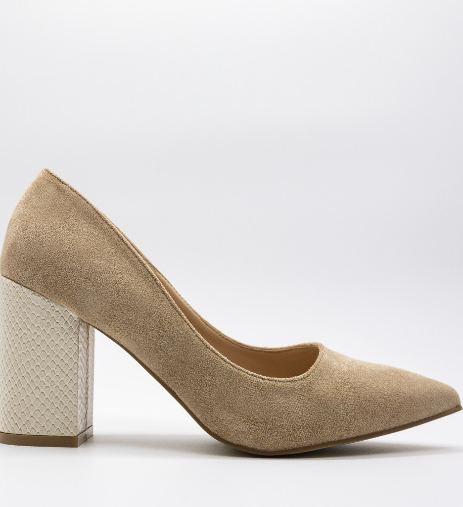 Pantofi Codillan Bej Eleganți cu Toc - imagine 7