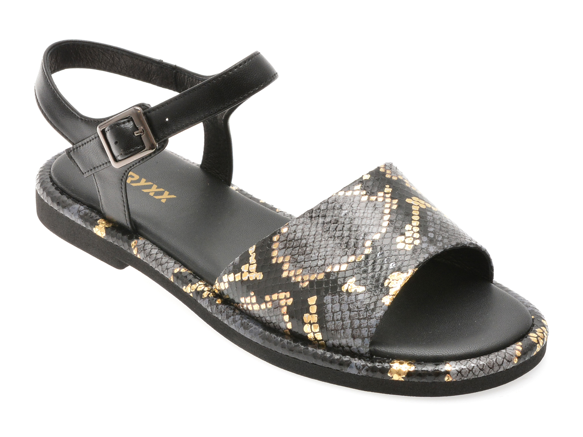 Sandale GRYXX negre din piele naturală