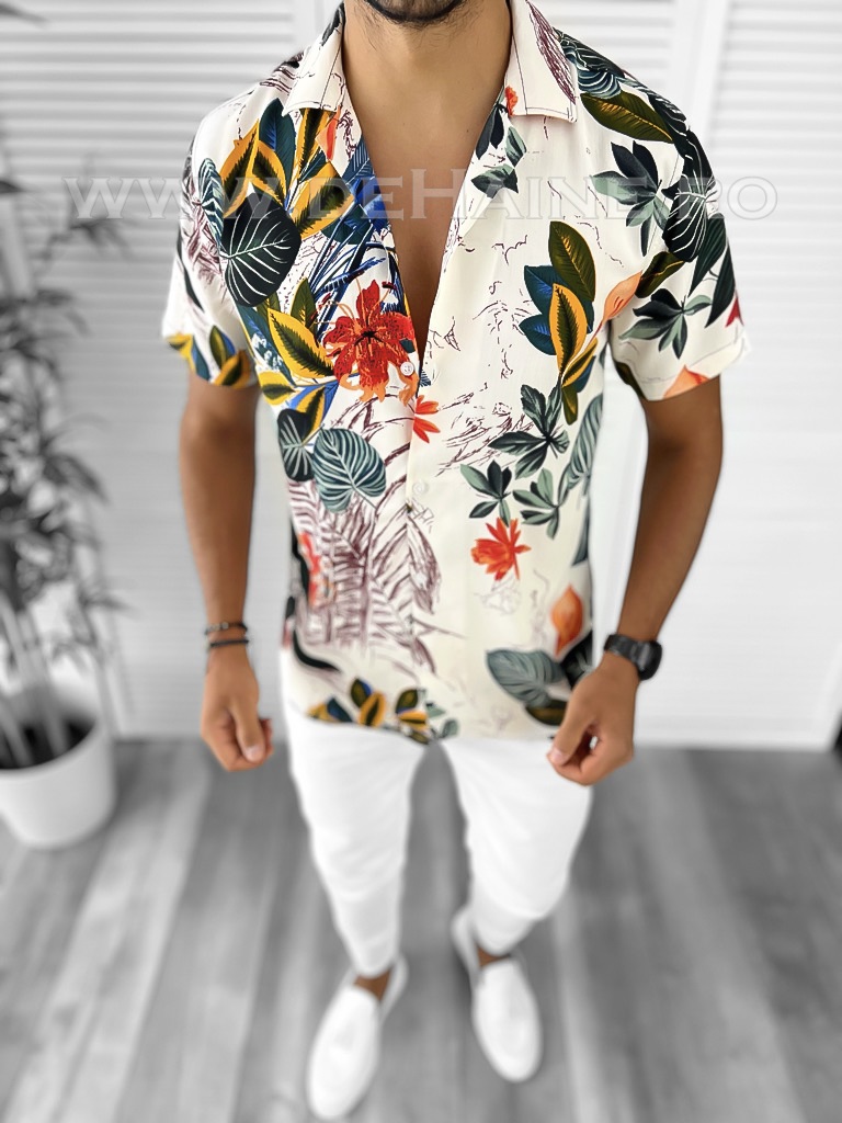 Camașă bărbați premium slim fit cu imprimeu